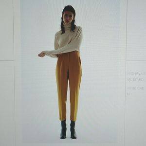 Zara High-waisted Mustard Pants Size Medium